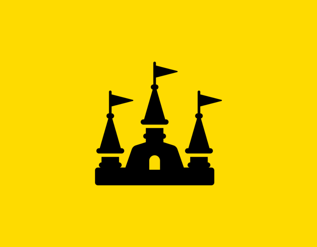 Դօրիանի «Հանդիպում» բանաստեղծությունը։ Black castle on a yellow background.